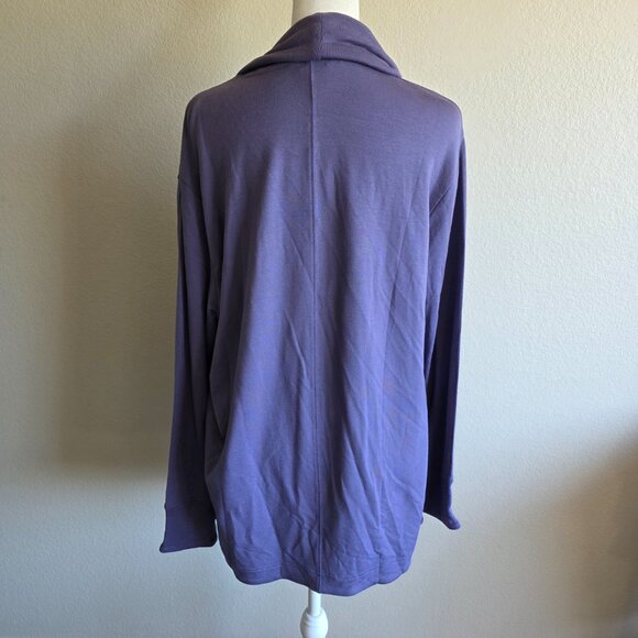 Athleta Womens M P Purple Open Front Cardigan Sweater Soft Waterfall Stretch - Picture 5 of 8